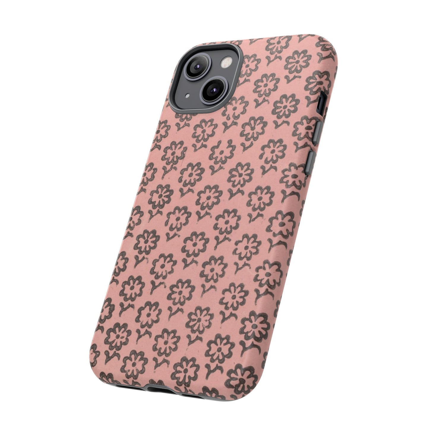 Dutch Pink & Brown Scattered Pattern Floral iPhone Case