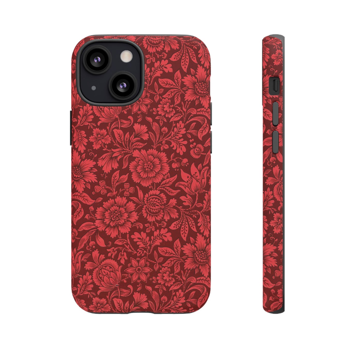 Vintage Crimson Floral Botanical iPhone Case