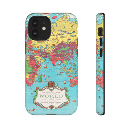 Map of the World Retro Travel iPhone Case