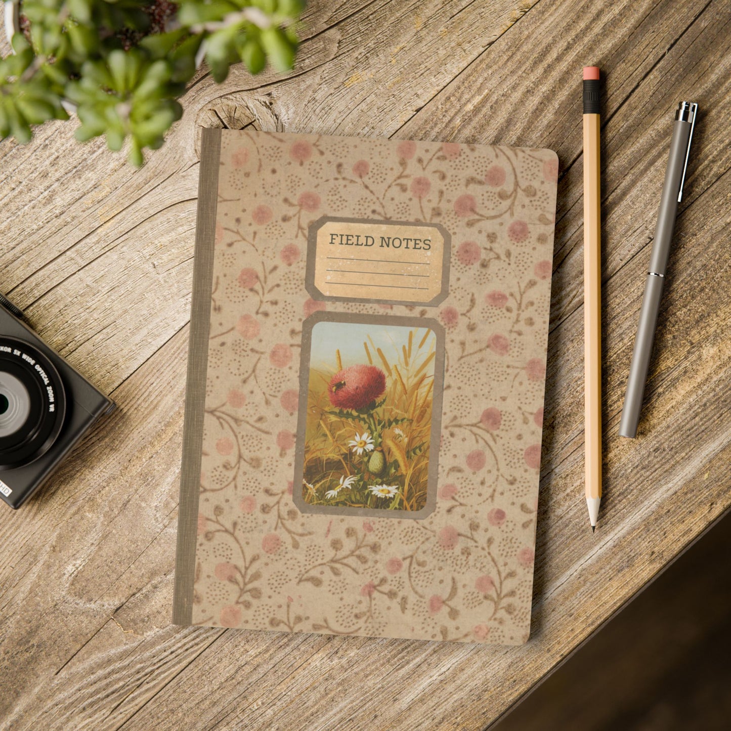 Bee & Thistle Vintage Field Notes | Softcover Journal with Inside Illustrations