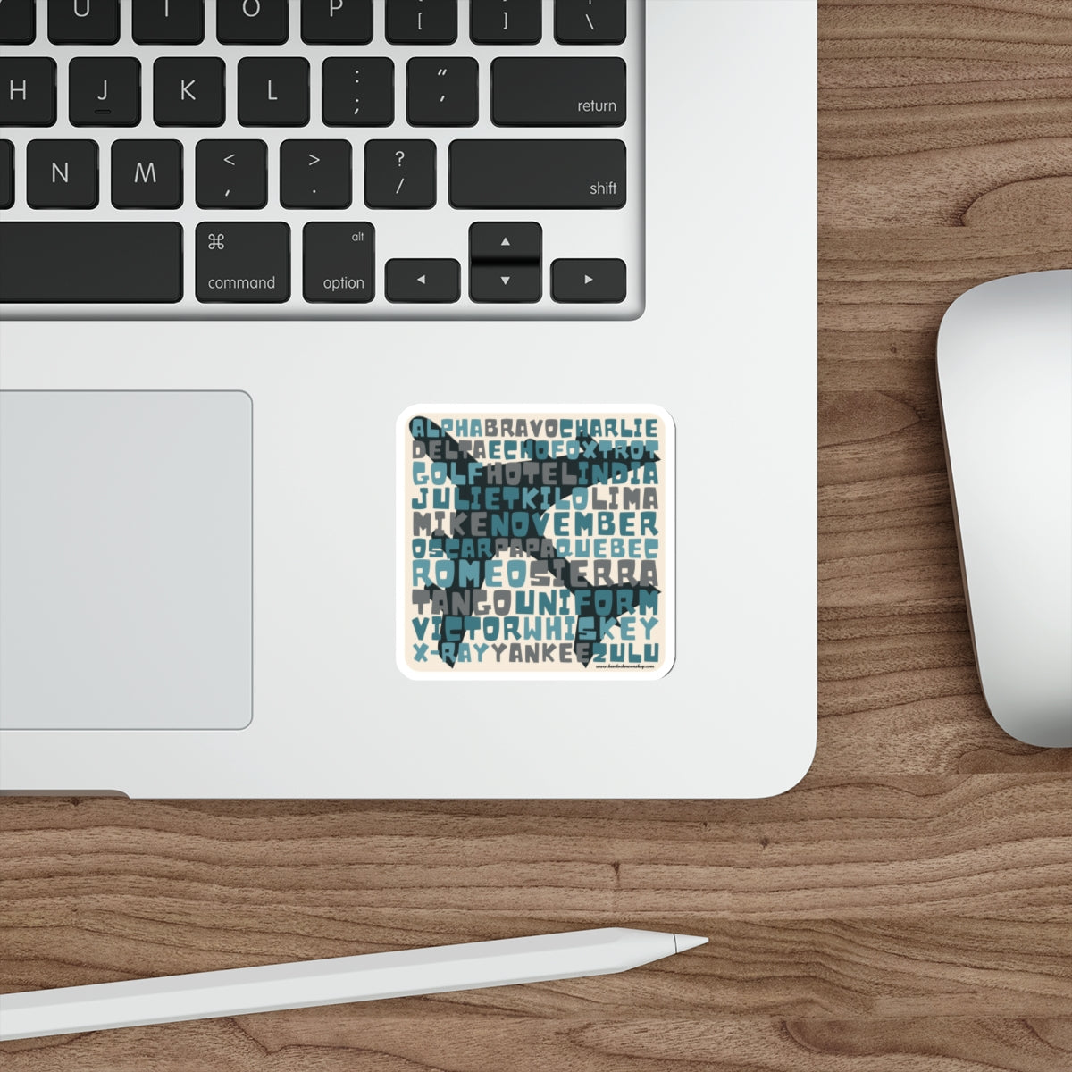 Blue Retro Aviation Alphabet Sticker :: All-Weather, Water-Resistant Vinyl (5 sizes)