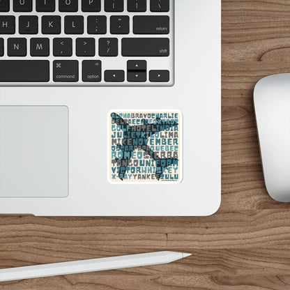 Blue Retro Aviation Alphabet Sticker :: All-Weather, Water-Resistant Vinyl (5 sizes)