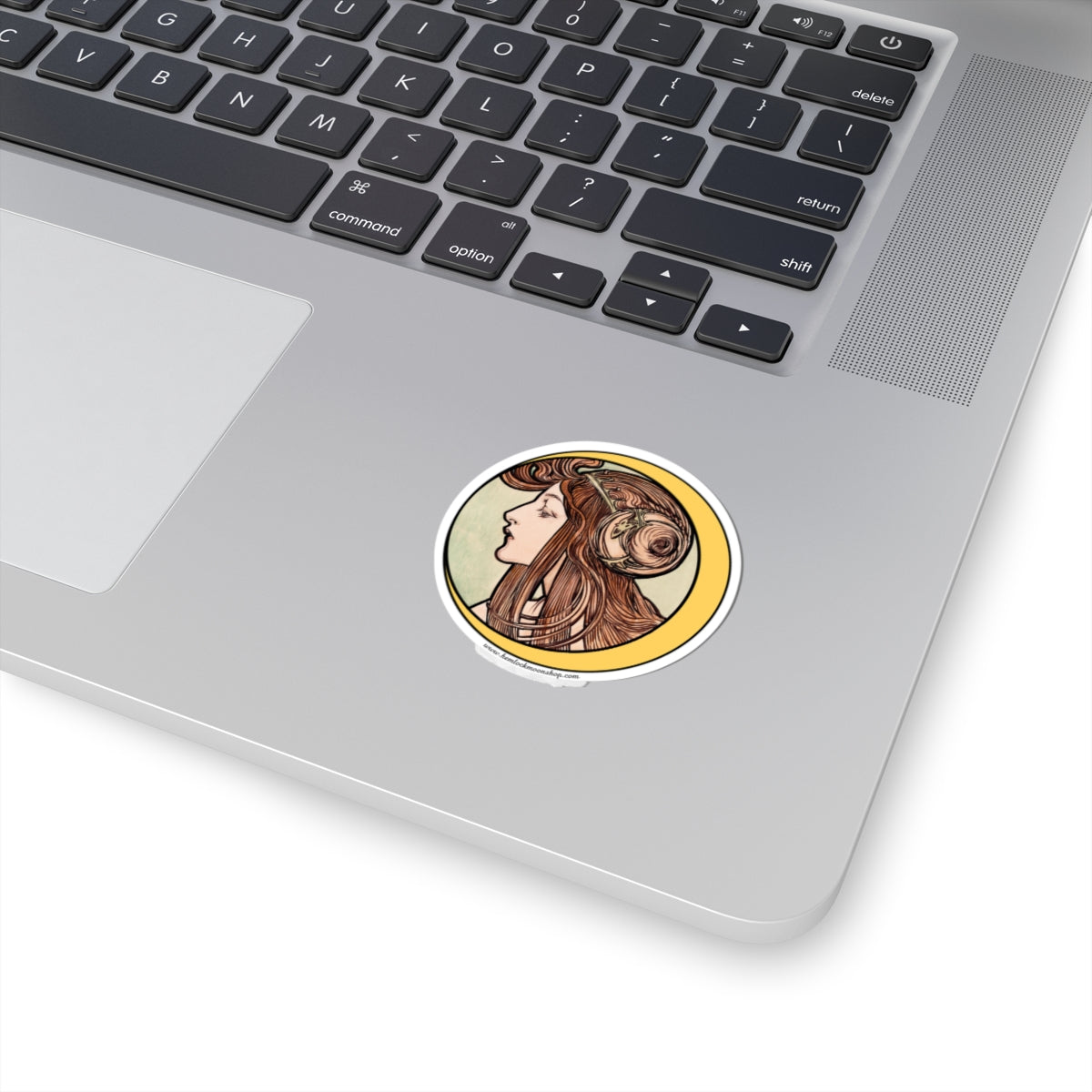 Crescent Moon Art Nouveau Sticker (4 sizes)