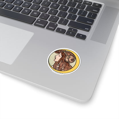 Crescent Moon Art Nouveau Sticker (4 sizes)