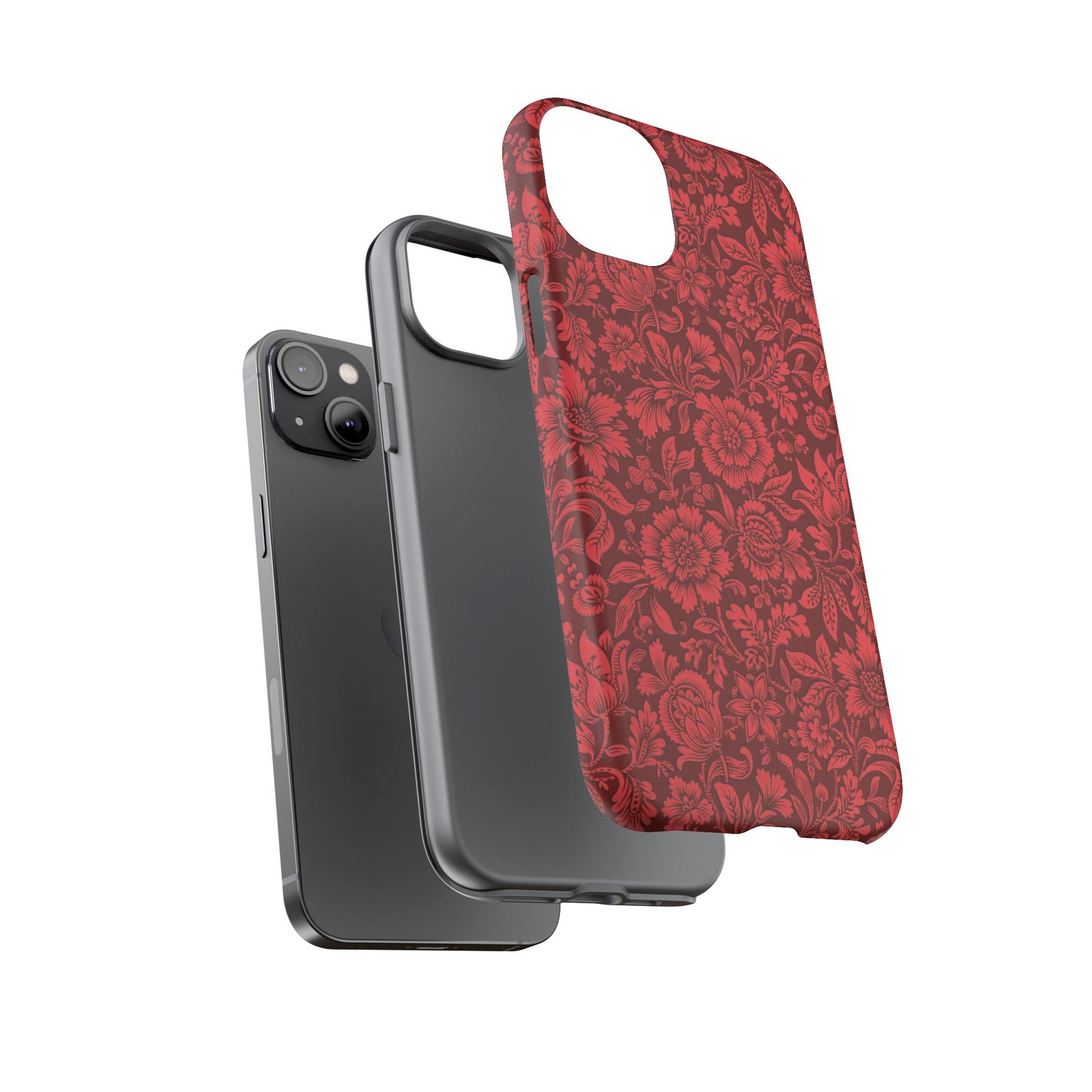 Vintage Crimson Floral Botanical iPhone Case