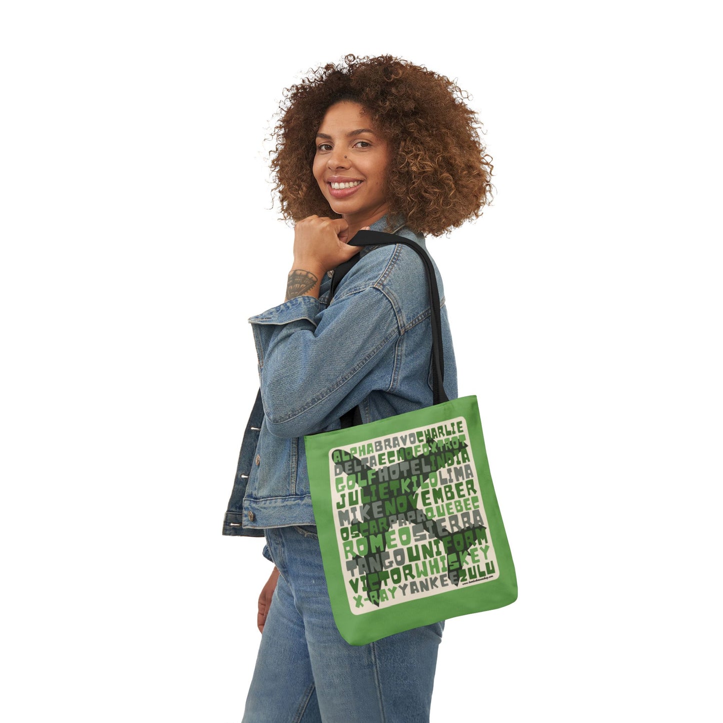 Green Aviation Alphabet Tote Bag (3 sizes)