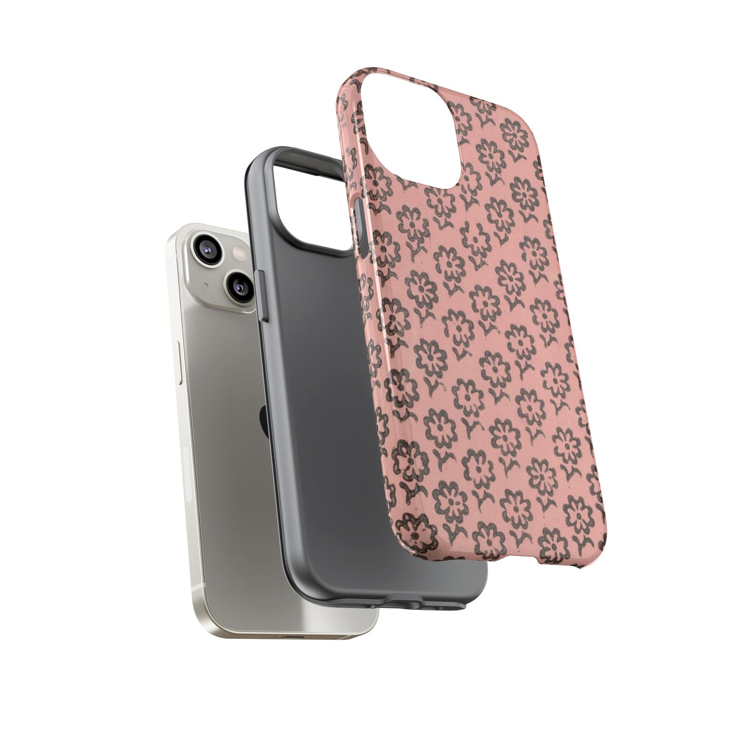 Dutch Pink & Brown Scattered Pattern Floral iPhone Case