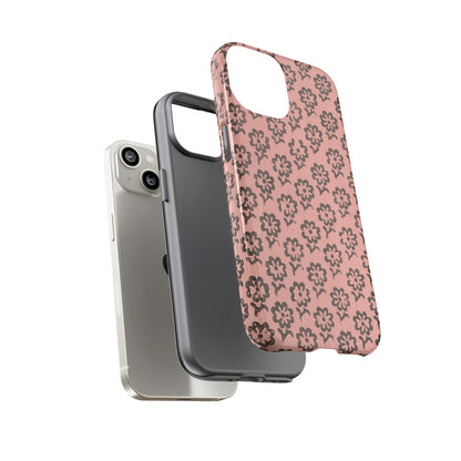 Dutch Pink & Brown Scattered Pattern Floral iPhone Case