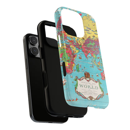 Map of the World Retro Travel iPhone Case