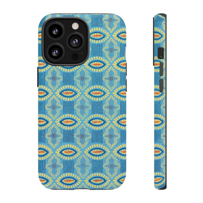 Turquoise Retro Geometric iPhone Case