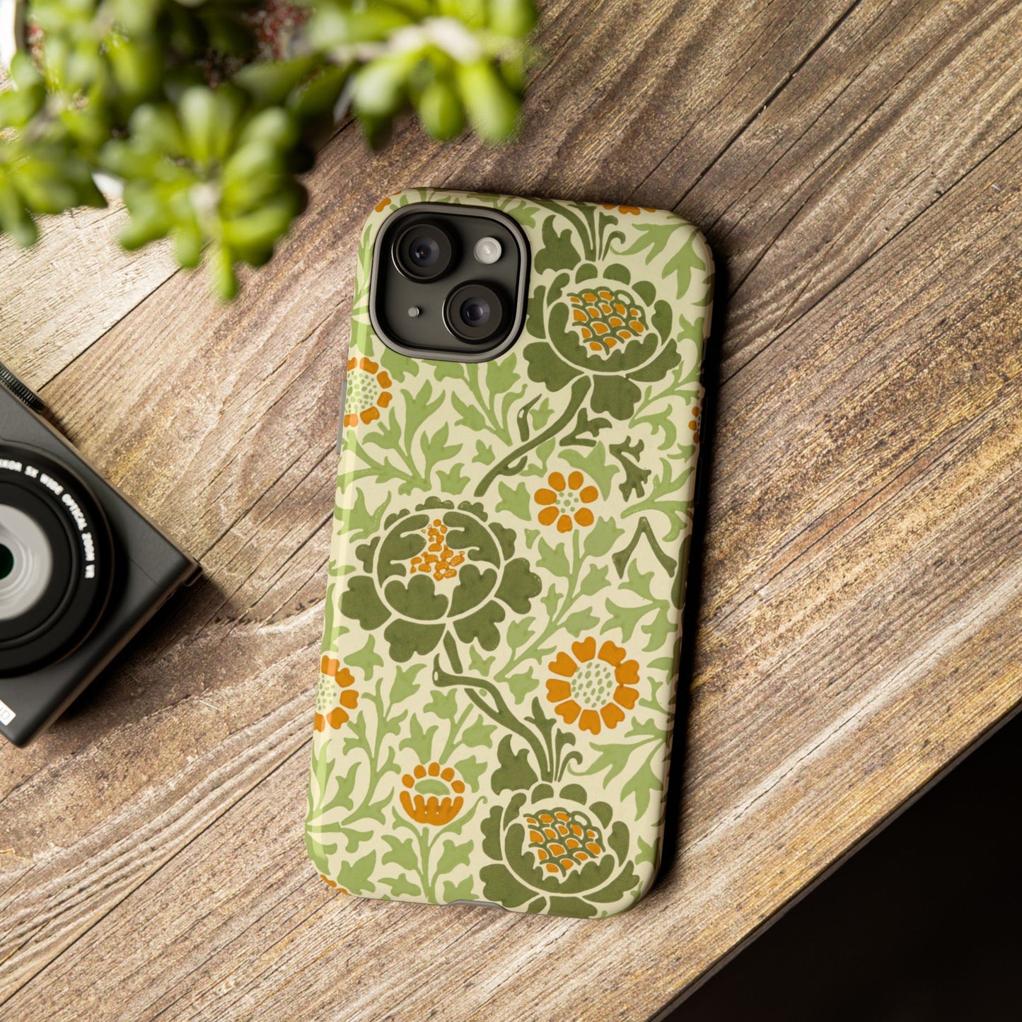 Olive & Orange Vintage Botanical iPhone Case