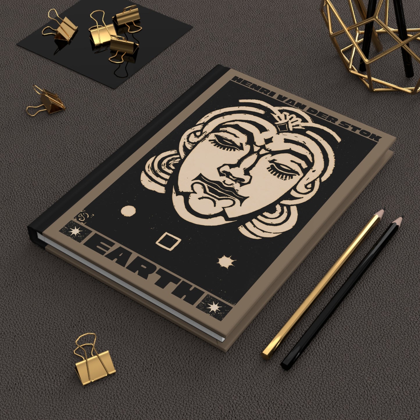 Earth Hardcover Journal | Henri van der Stok's Planet Masks No. 003