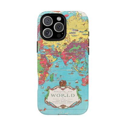 Map of the World Retro Travel iPhone Case