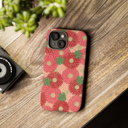 Pink Chrysanthemums Vintage iPhone Case