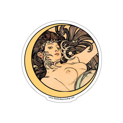 Witch Moon Art Nouveau Sticker :: Alphonse Mucha :: All-Weather, Water-Resistant Vinyl (5 sizes)