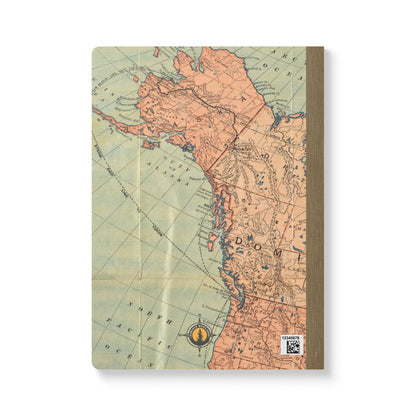 North America Vintage Map |  Softcover Travel Journal with Inside Illustrations