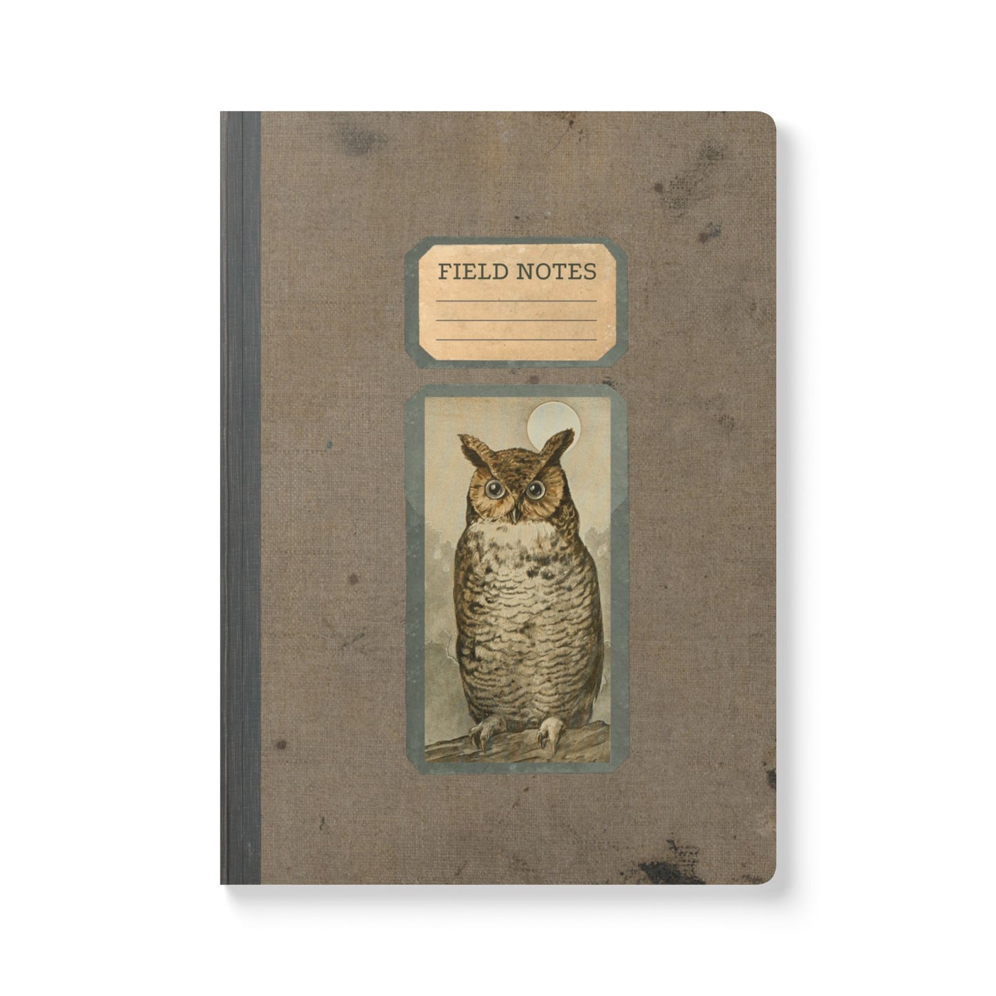 Owl & Moon Vintage Field Notes | Softcover Journal with Inside Illustrations