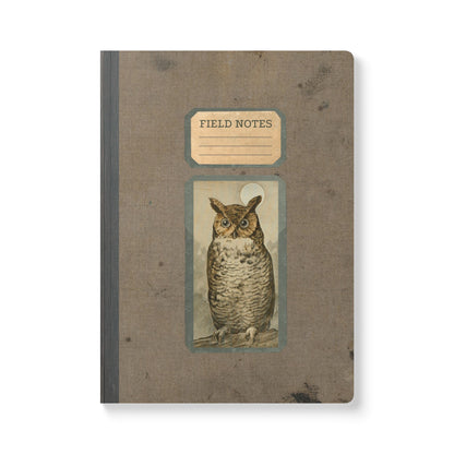 Owl & Moon Vintage Field Notes | Softcover Journal with Inside Illustrations