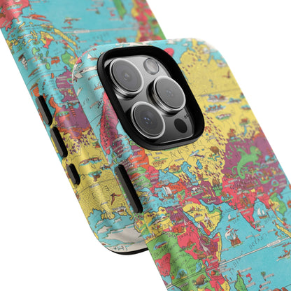 Map of the World Retro Travel iPhone Case