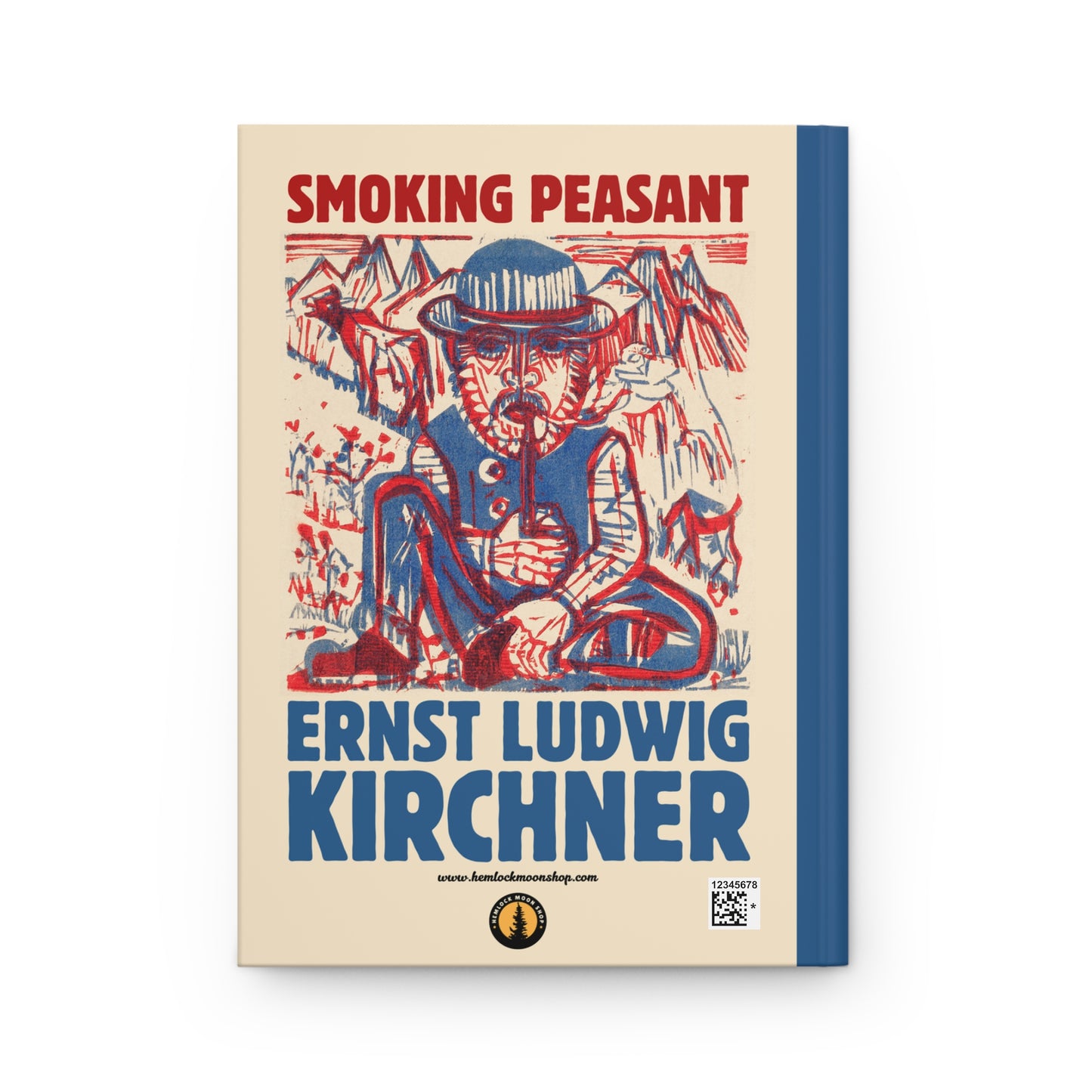Hardcover Art Journal: Smoking Peasant by E.L. Kirchner