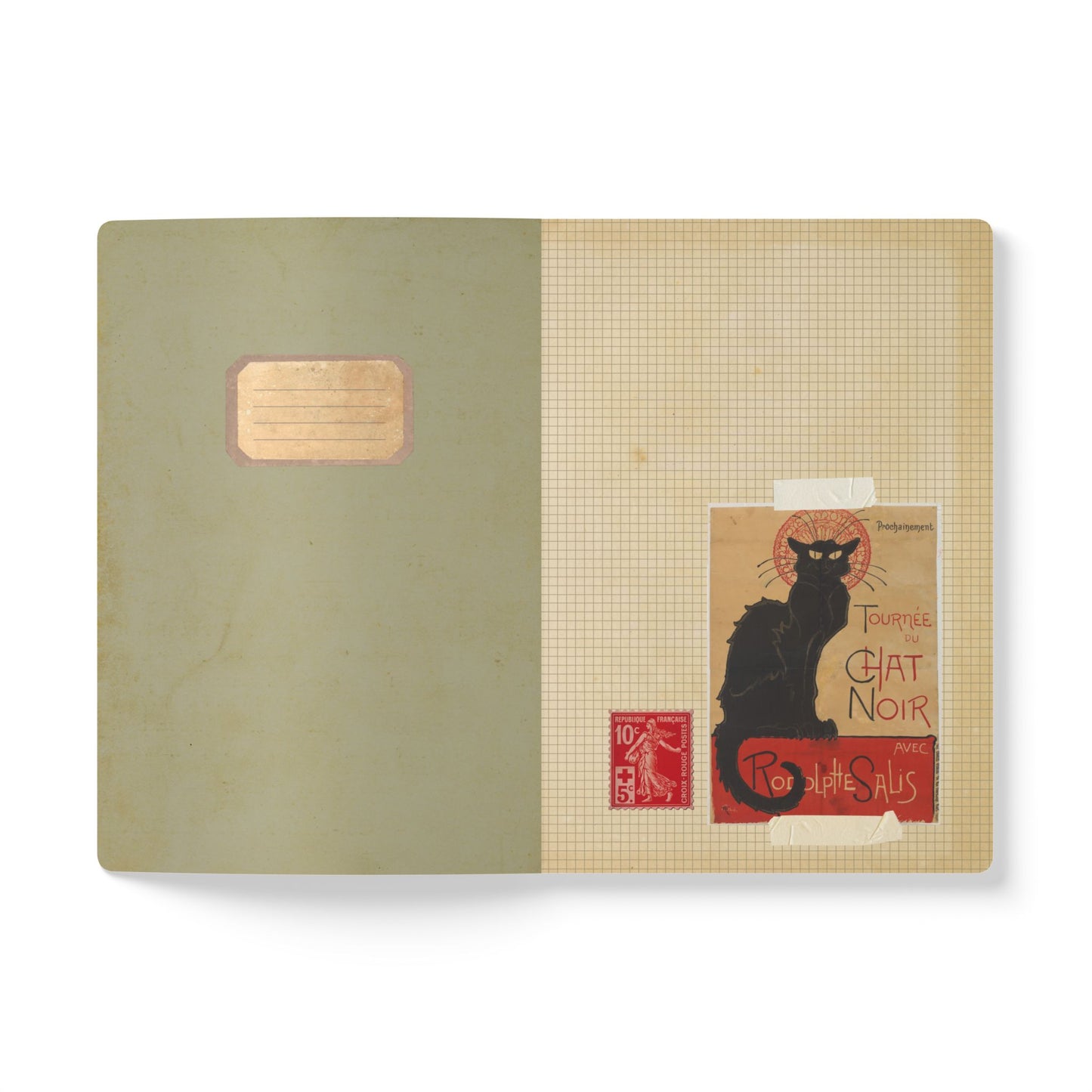 Paris Vintage Map  | Softcover Travel Journal with Inside Illustrations
