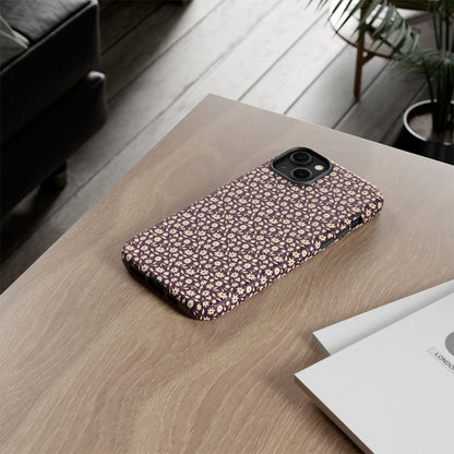 Coffee and Cream Vintage Floral Pattern iPhone Case
