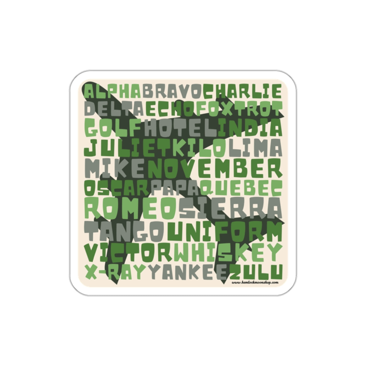 Green Retro Aviation Alphabet Sticker :: All-Weather, Water-Resistant Vinyl (5 sizes)