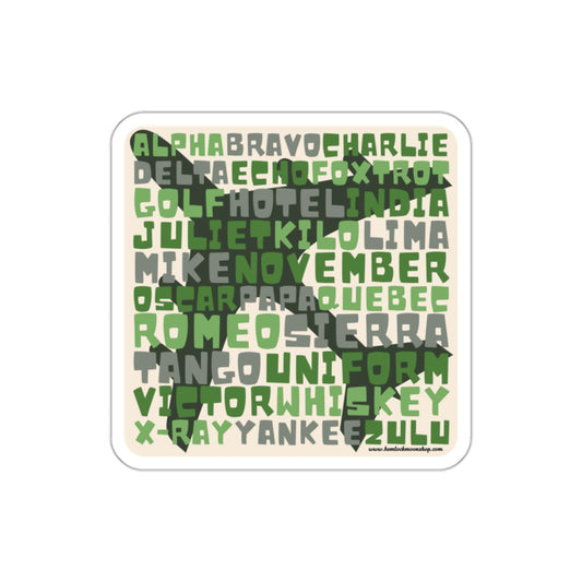 Green Retro Aviation Alphabet Sticker :: All-Weather, Water-Resistant Vinyl (5 sizes)