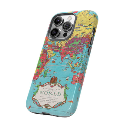 Map of the World Retro Travel iPhone Case