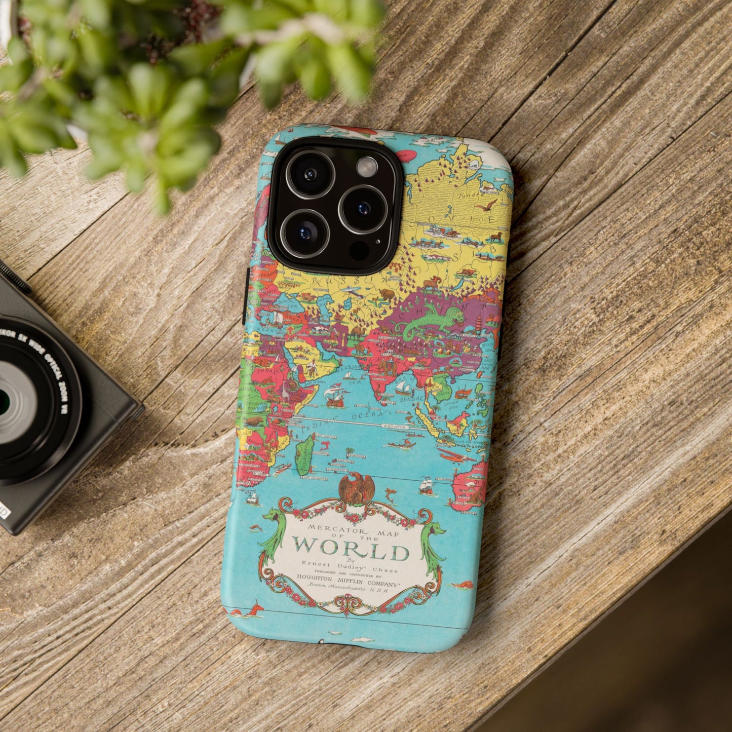 Map of the World Retro Travel iPhone Case