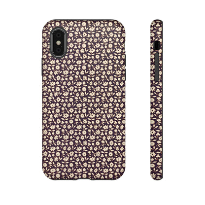 Coffee and Cream Vintage Floral Pattern iPhone Case