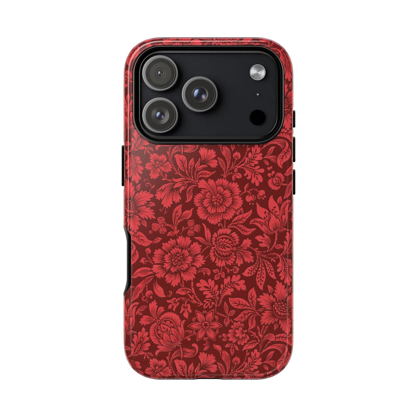 Vintage Crimson Floral Botanical iPhone Case