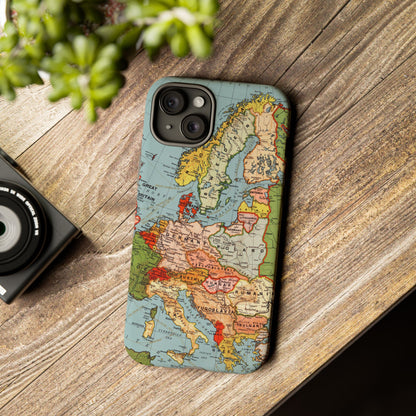 Wanderlust Vintage Map of Europe iPhone Case