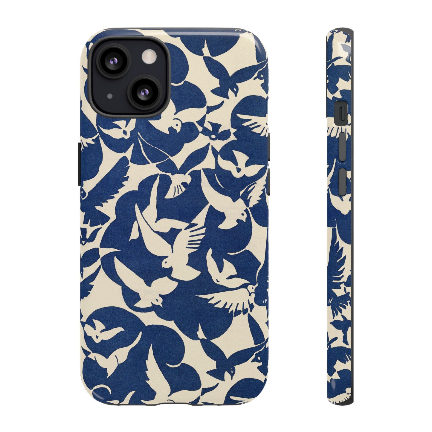Blue Sky Birds Flying Retro iPhone Case