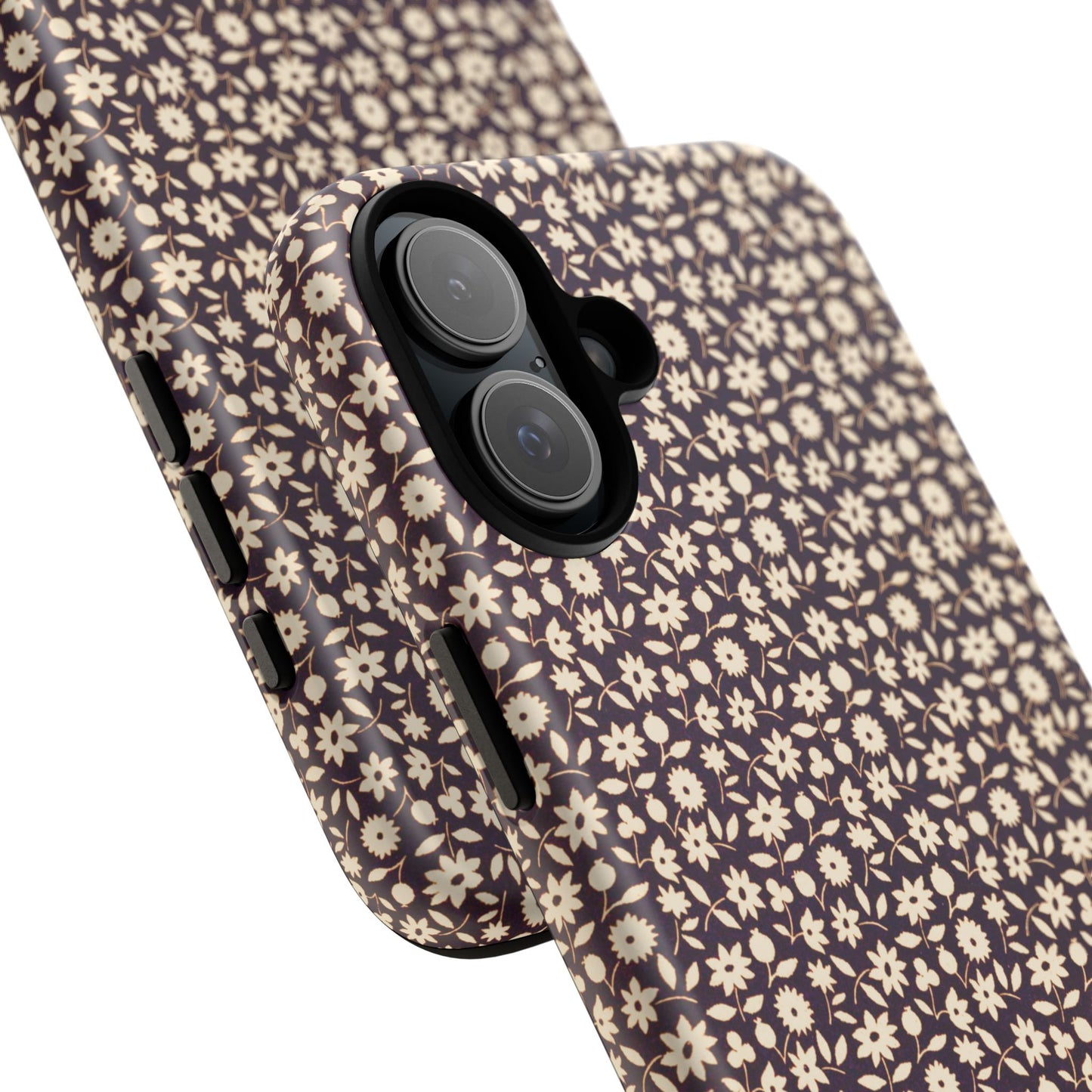 Coffee and Cream Vintage Floral Pattern iPhone Case