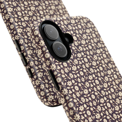 Coffee and Cream Vintage Floral Pattern iPhone Case
