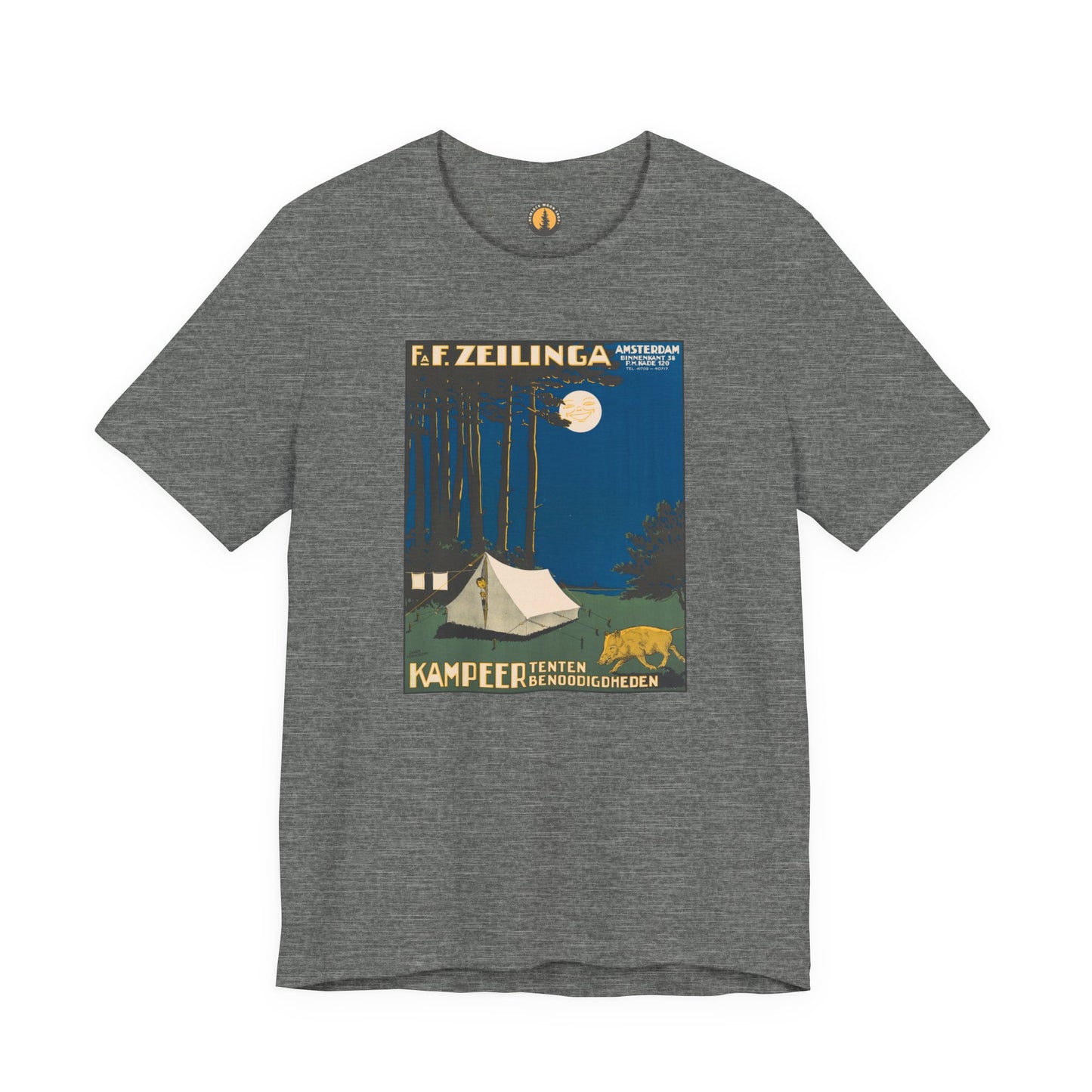 Amsterdam Tent Camping Vintage Tee | Full Moon Forest Adventure