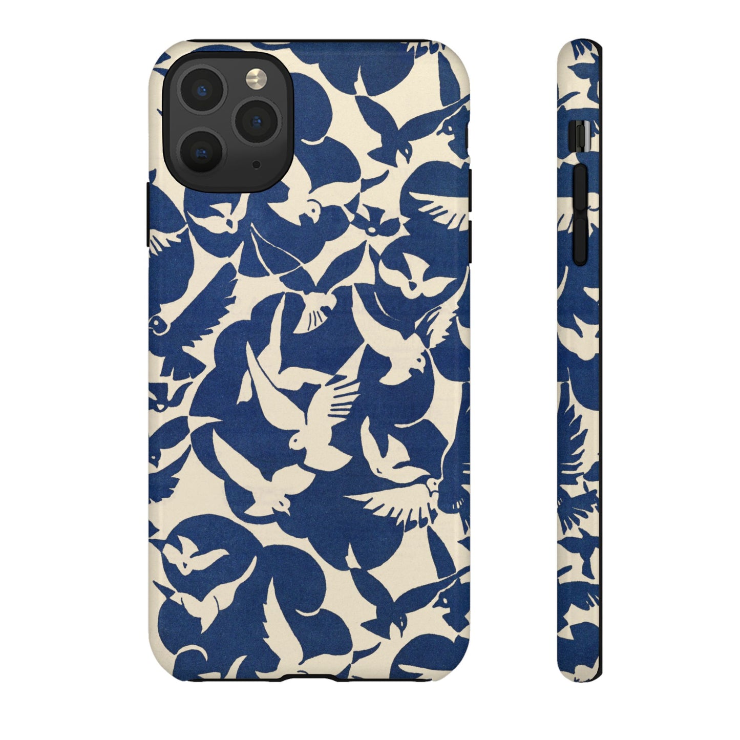 Blue Sky Birds Flying Retro iPhone Case