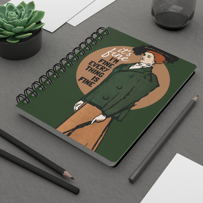Everything Is Fine | Retro Art Spiral Notebook