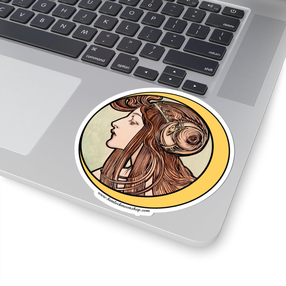 Crescent Moon Art Nouveau Sticker (4 sizes)
