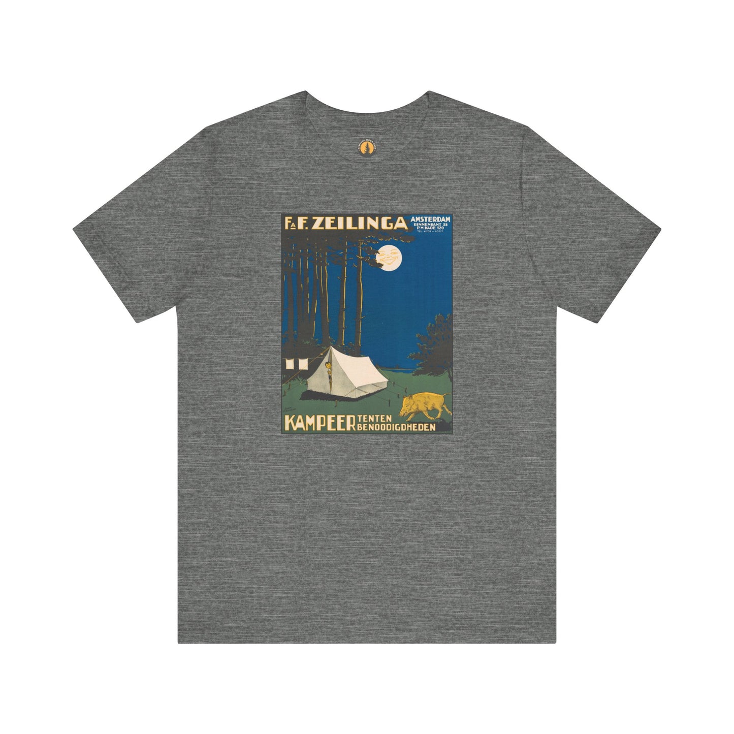 Amsterdam Tent Camping Vintage Tee | Full Moon Forest Adventure