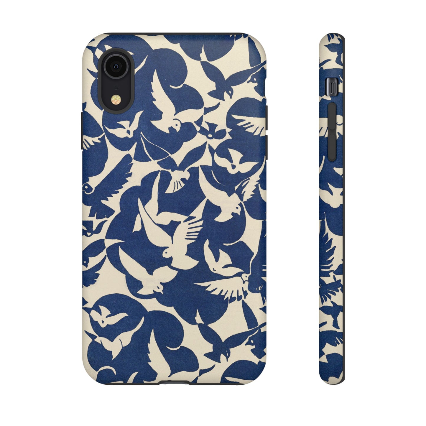 Blue Sky Birds Flying Retro iPhone Case