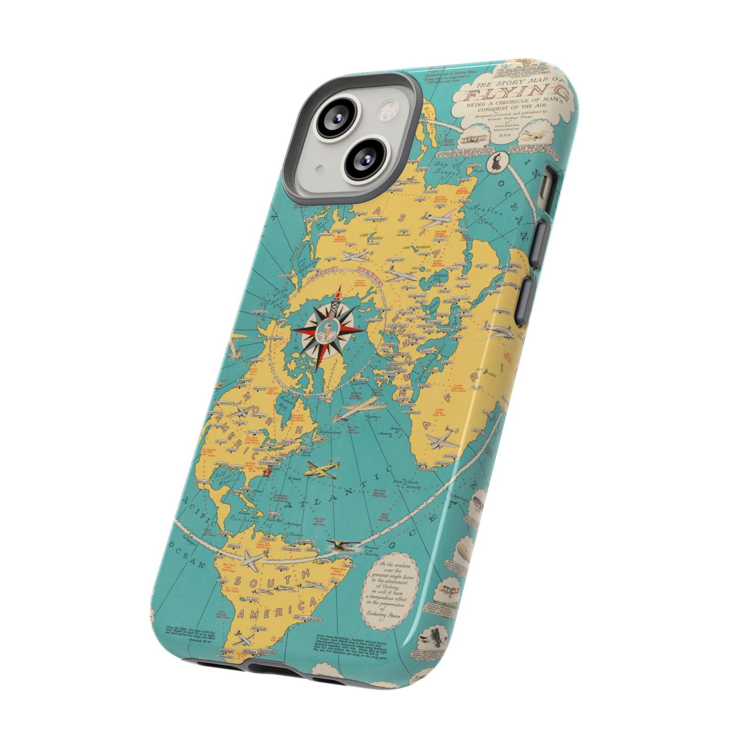 Map of Flying Retro iPhone Case