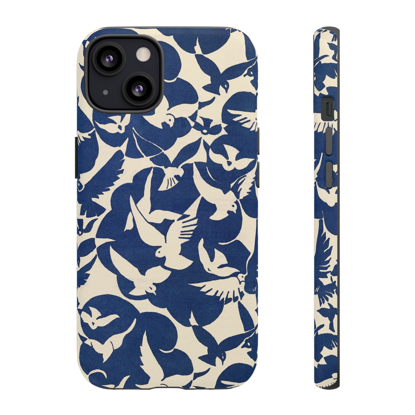 Blue Sky Birds Flying Retro iPhone Case
