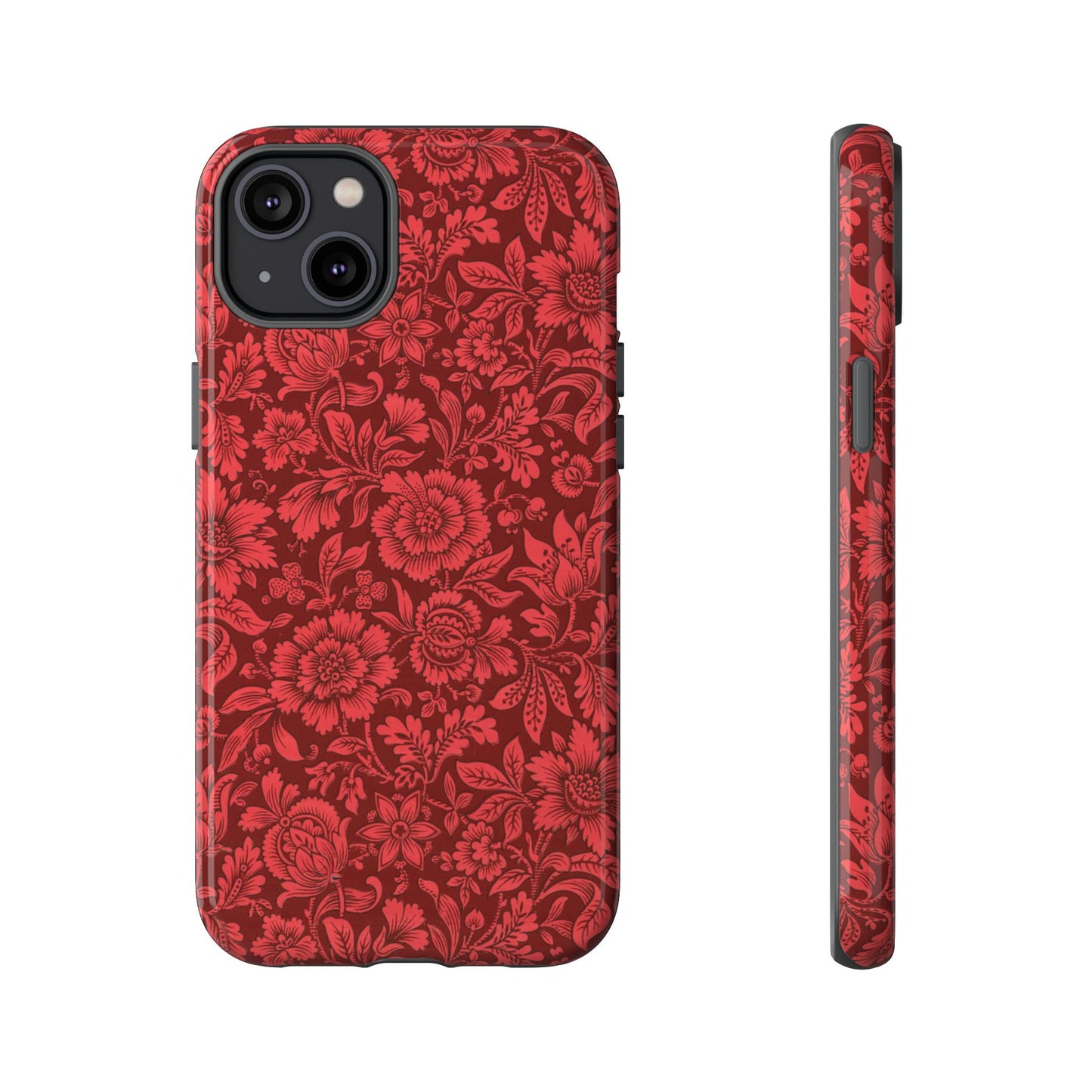 Vintage Crimson Floral Botanical iPhone Case