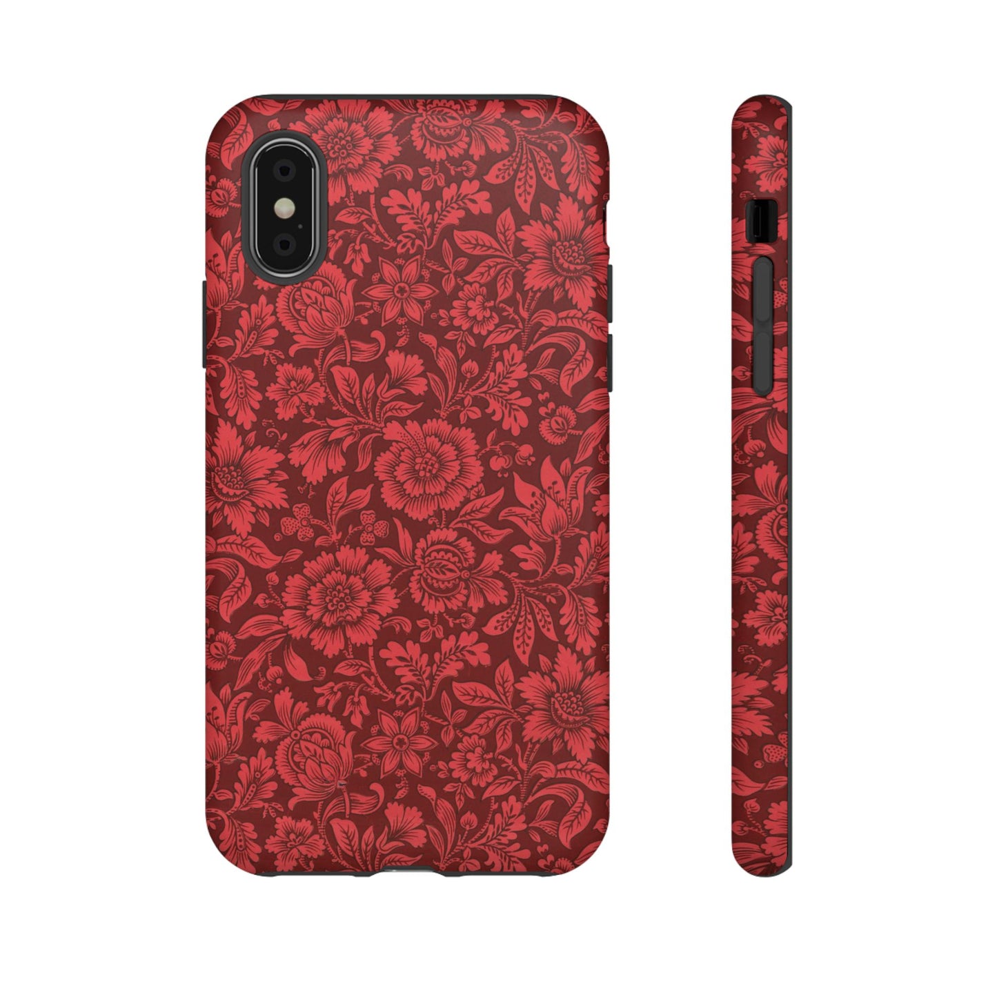 Vintage Crimson Floral Botanical iPhone Case