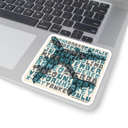 Retro Blue Aviation Alphabet Stickers (4 sizes)