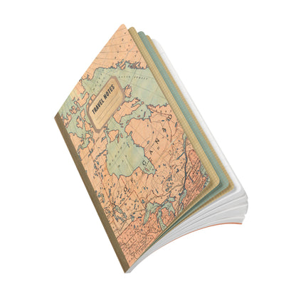 North America Vintage Map |  Softcover Travel Journal with Inside Illustrations