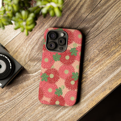 Pink Chrysanthemums Vintage iPhone Case