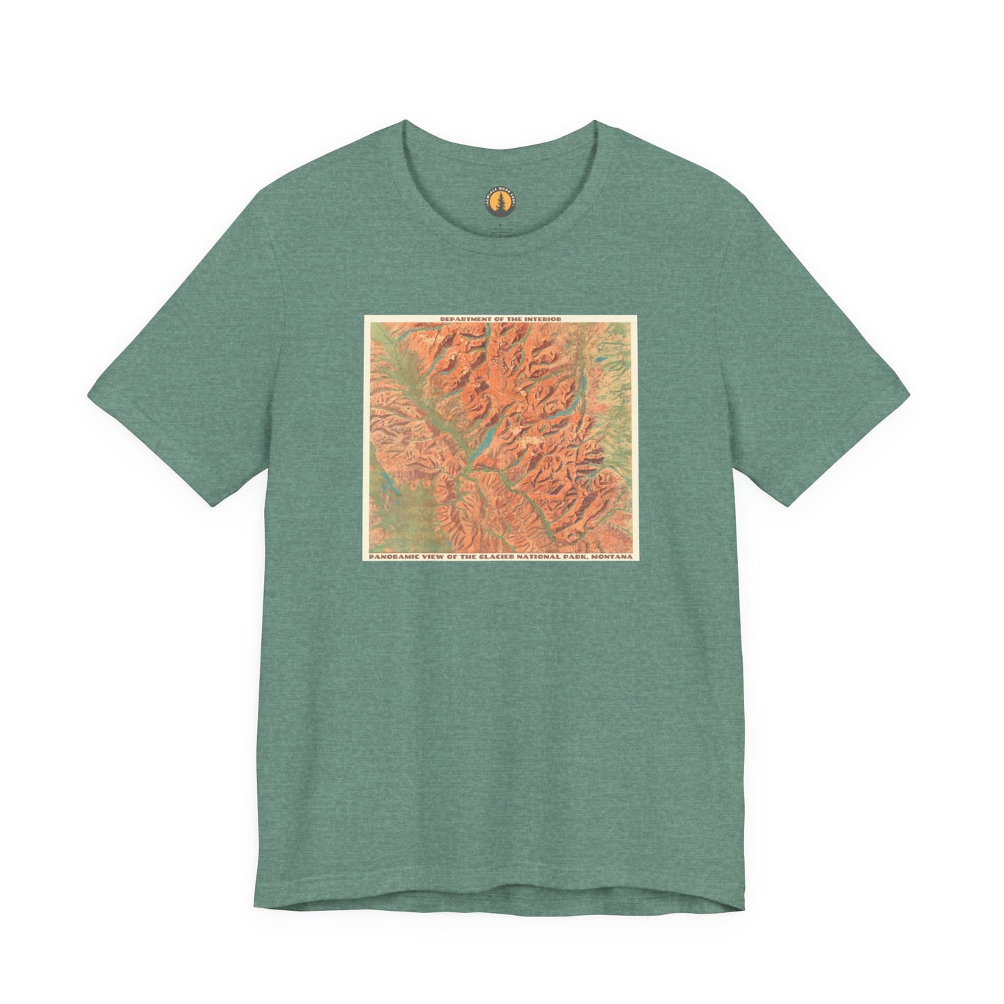 Glacier National Park Vintage Map Tee